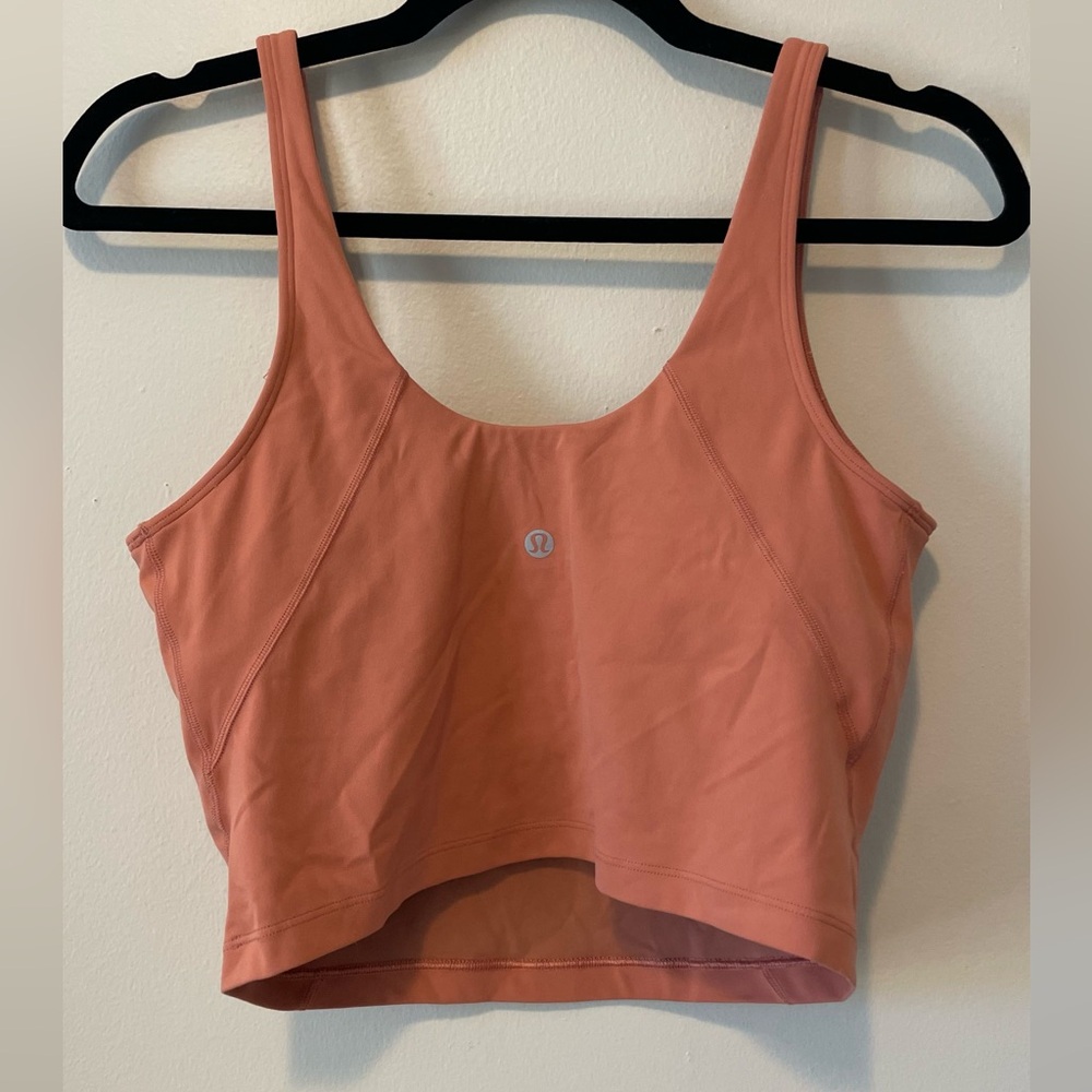 NWOT Lululemon Align Cropped Coral Tank Top - Picture 2 of 6